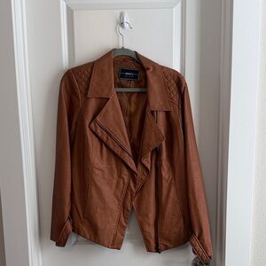 Blanc Noir Tan Leather Jacket